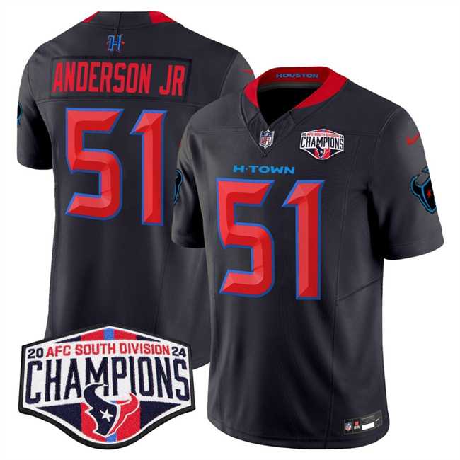 Mens Houston Texans #51 Will Anderson Jr. Navy 2nd Alternate F.U.S.E. 2024 AFC South Division Champions Vapor Limited Stitched Jersey